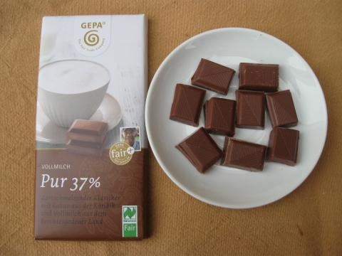 Petershausener Schokolade – z.B. Bio Vollmilchschokolade Pur 37 %